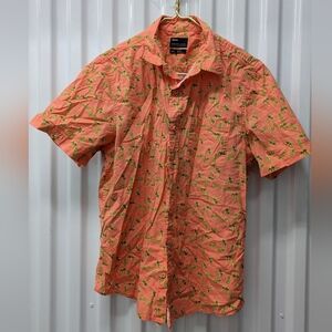 Publicopinion Vibrant Orange Palm Tree Casual Shirt